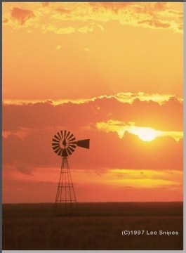 Sunset on the historic XIT ranch in the Texas panhandle.