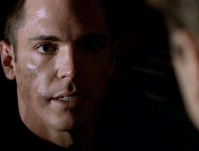 Krycek pops up again after handing Mulder a bust.  Mulder isn't grateful.