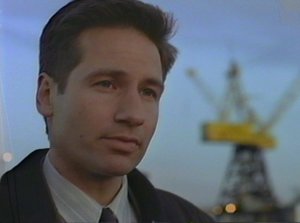 Mulder finds himself at a loss of words when he realizes he's just been caught in a whopping lie.