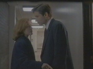 Mulder picks what can only be described as the worst time in the world to sniff his partner. Apparently he never learned not to sniff a woman who's in the process of telling him off.