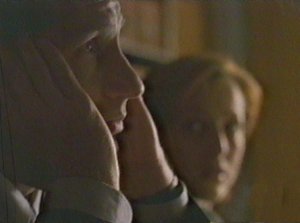 Mulder is just looking to be locked away by declaring that he hears voices. Very smooth move G-Man!