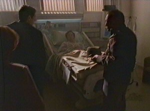 As usual Mulder never lets a thing like a hospital bed or a sheriff as a parent stop him from questioning anyone. Max is no exception.