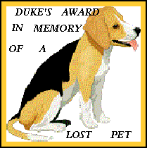 Duke's Award in Memory of a Lost Pet
