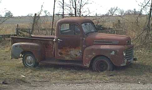 1949 Ford F1 shortbox pickup side view