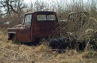 Rear view of the 1958 IH one ton truck