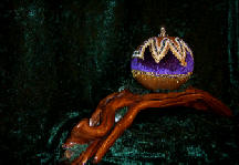 Royal Purple Flower, Jewelry Box Egg Closed Side View