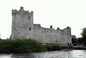 Ross Castle on the shore of Lower Killarny Lake.