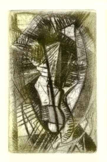 A.F.Sundberg - Small Face Scratches - drypoint and engraving 120 x 75 mm