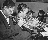 Phalanx of Fats, Howard McGhee, and a young Milt Jackson at the piano [Francis Wolff]