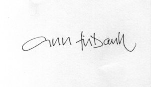 Index card signed by Ann Firbank