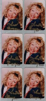 A strip of signed photos from Linda Regan