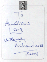 Signed bookplate from Wendy to insert into her autobiography