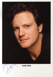 Colin Firth - signed 6x4 photocard