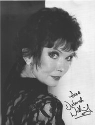 10x8 b/w photocard signed by Deborah Watling