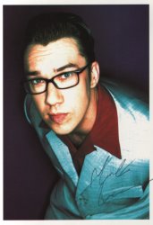 6x4 photocard signed by Mark Lamarr