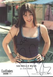 6x4 colour EastEnders photocard signed by Michelle Ryan