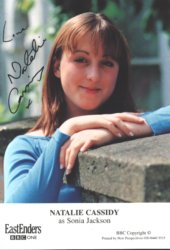 6x4 colour EastEnders photocard signed by Natalie Cassidy