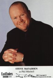 6x4 colour EastEnders photocard signed by Steve McFadden