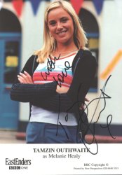 Tamzin Outhwaite - nice signed 6x4 EastEnders photocard