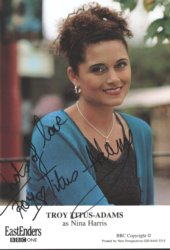 6x4 colour EastEnders photocard signed by Troy Titus-Adams