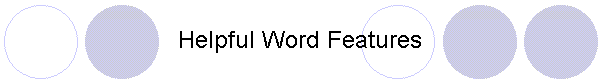 Helpful Word Features