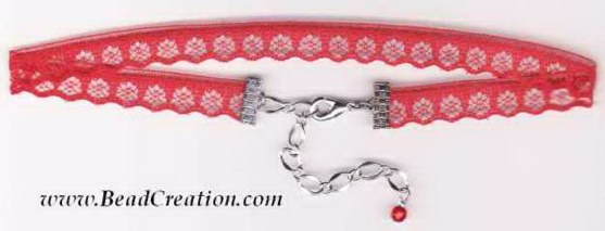 narrow red lace choker necklace, sale