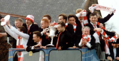 Glenafton Athletic bringing home the Scottish Junior Cup 1993