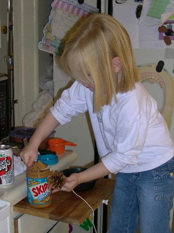 scooping peanut butter