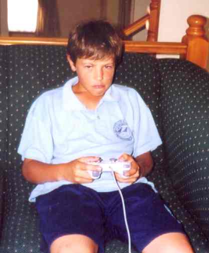 This is my friend Jordan playing playstation.