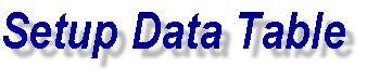 Setup Data Table