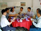 sharing a meal with Richard's father-in-law after the dedication