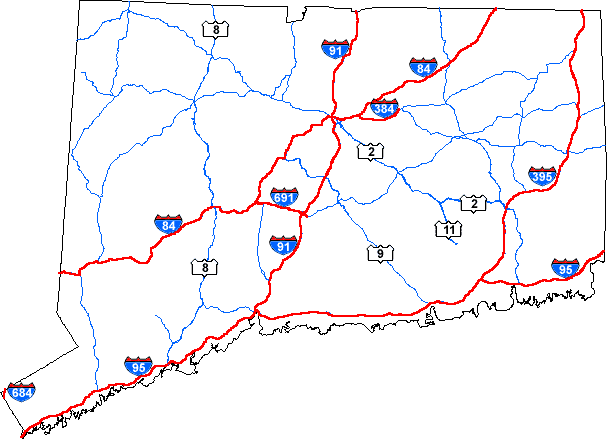 Ct Interstates And State Highways