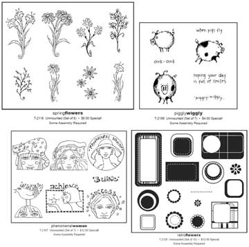 The Angel Company unmounted rubber stamps - spring fling stamp sets