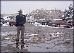 sheriff's deputy guarding the school