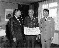 With Japanese Minister of Defense and Chief of Staff of Japan Air Self Defence Force on Fred's departure from Japan � 1957. From General Ascani's private collection