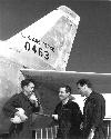 Left to Right; Jackie Ridley, Fred Ascani & Chuck Yeager, Edwards AFB, 1950-53. From General Ascani's private collection