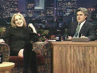 Jany Leno, The Tonight Show NBC, with guest Sharon Stone.