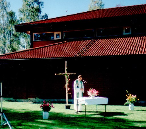 Kulturdagene i Nome spt. 1990 - Gudstjeneste ved Helgen skole     
Service at Helgen school in 1990.