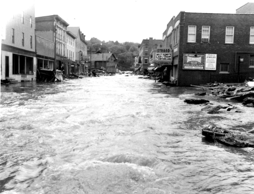 1955 Winsted Mad River flood following hurricanes Connie and Diane