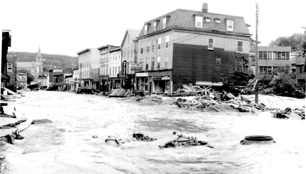 1955 Winsted Mad River flood following hurricanes Connie and Diane