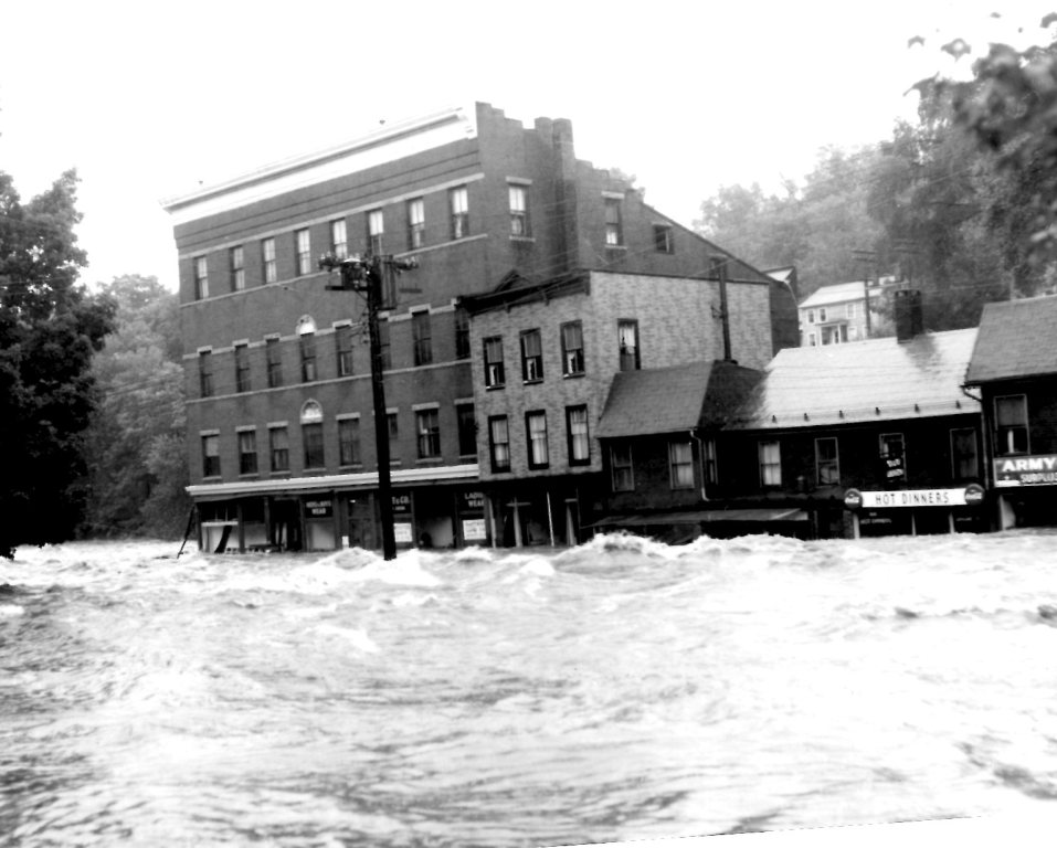 1955 Winsted Mad River flood following hurricanes Connie and Diane