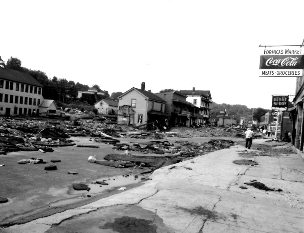 1955 Winsted Mad River flood following hurricanes Connie and Diane