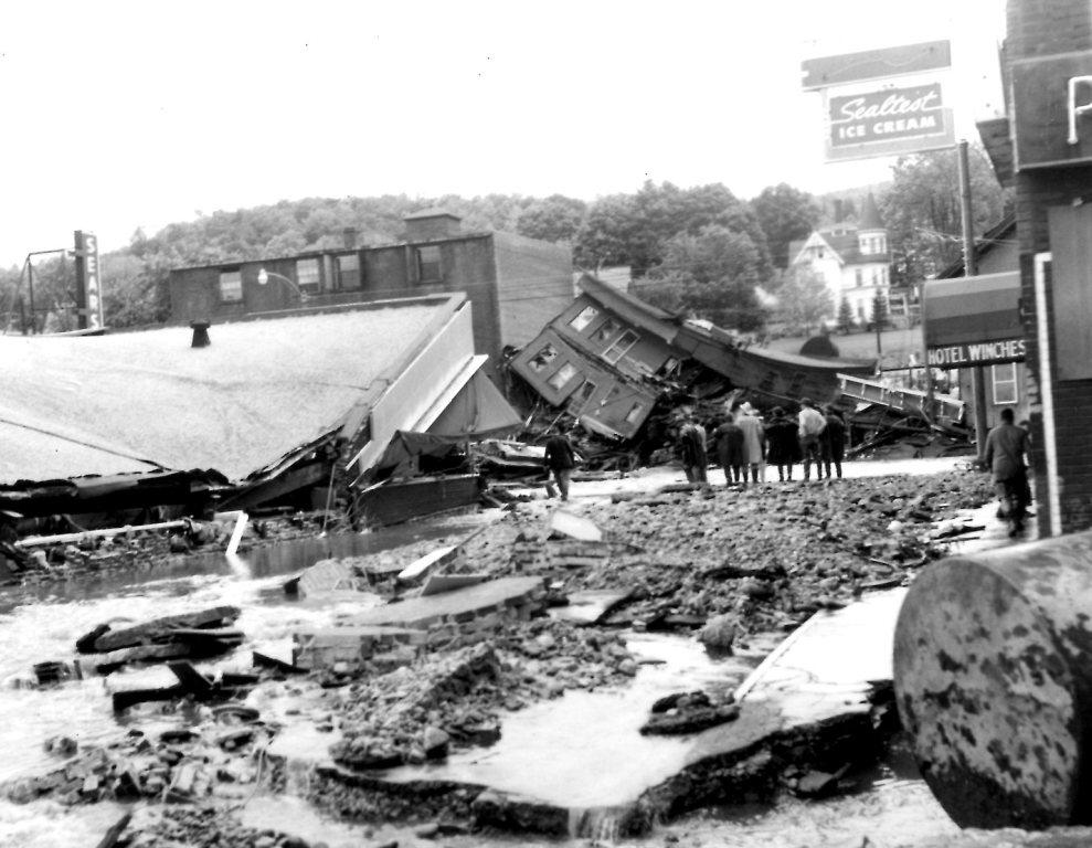 1955 Winsted Mad River flood following hurricanes Connie and Diane