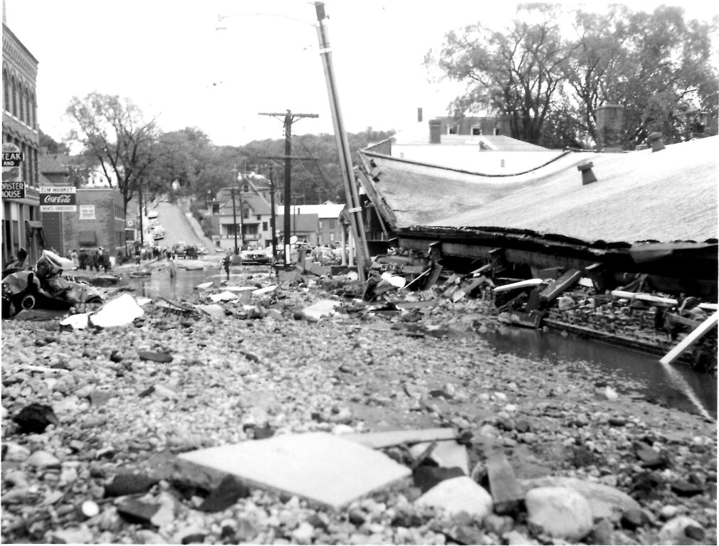 1955 Winsted Mad River flood following hurricanes Connie and Diane