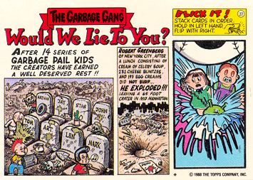 Garbage Pail Kids GPK Original Series 14#541b Destroyed BOYD PUZZLE PREVIEW 