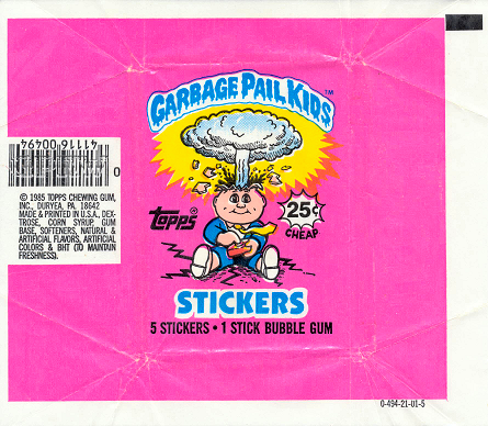 1985 TOPPS GARBAGE PAIL KIDS EMPTY PACK Wax Wrapper 0S1 1st Series 1 Adam .25 Ct 
