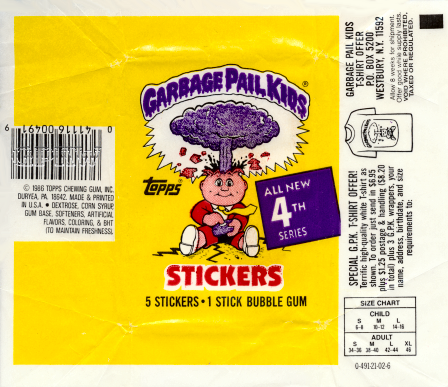 1986 Garbage Pail Kids 4th Series TWT 10 Different Packs-Variation Lot 