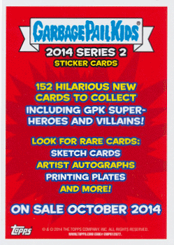 122ab-132ab 2014 Garbage Pail Kids Series 2 Base Cards Super Hero Cards 