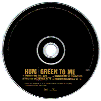 "Green To Me" promo single CD art