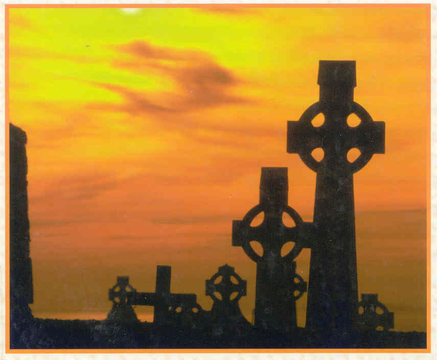 The sun sets over a Royal graveyard in Albann.